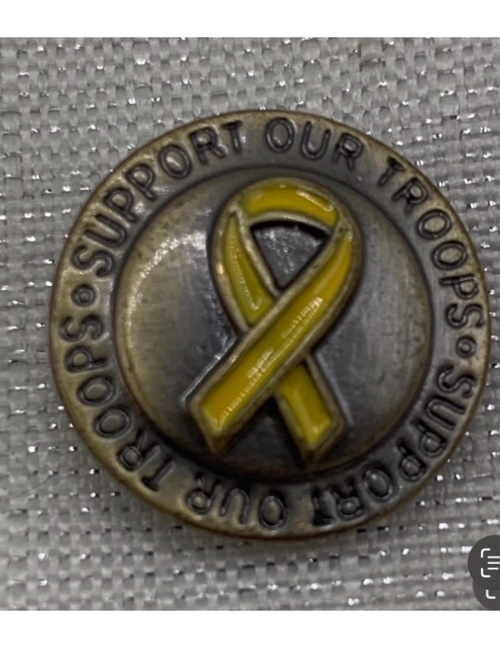 Support Our Troops Snap Button Charm - Bronze - 18mm/20mm